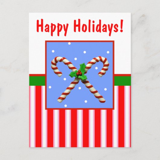 Candy Cane Feestdagenkaart (Voorkant)