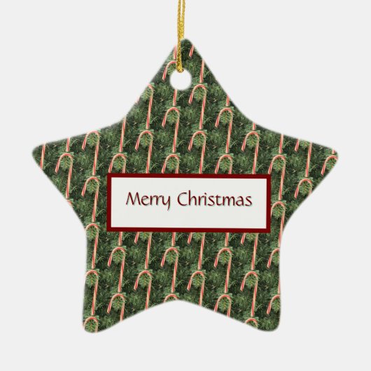 Candy Cane Foto Ornament (Voorkant)