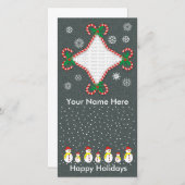 Candy Cane Fotokaart Feestdagenkaart (Voorkant / Achterkant)