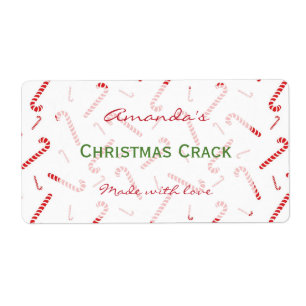 Candy Cane Gepersonaliseerde Christmas Treat Label