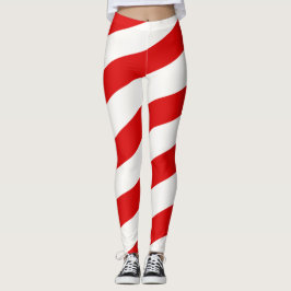 Candy Cane gestripte Leggings