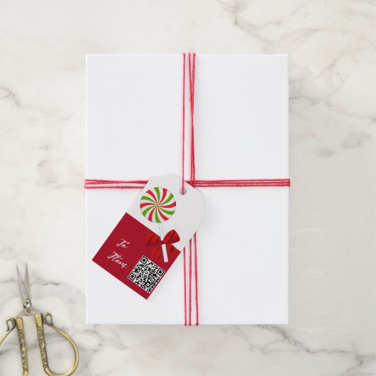 Candy Cane Gift Label Cadeaulabel (Met Touw)