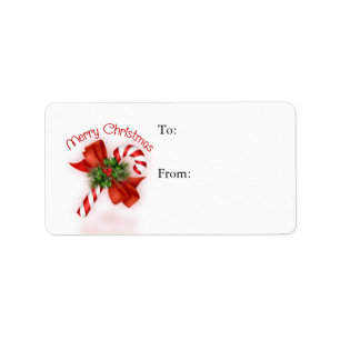 Candy Cane Gift Label - Etiket