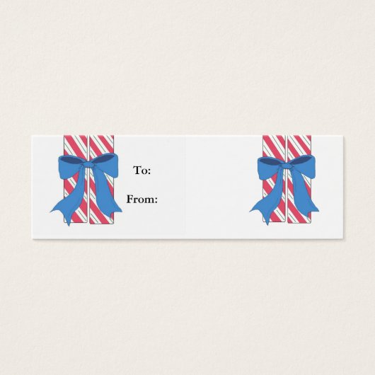 Candy Cane Gift Labels Mini Visitekaartjes (Voorkant)