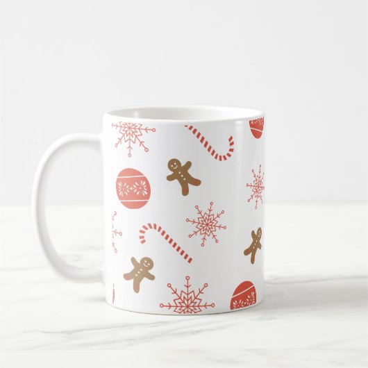 Candy Cane Gingerbread Man Snowflake Mok (Links)