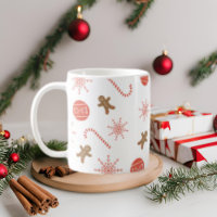 Candy Cane Gingerbread Man Snowflake Mok