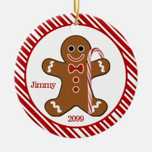 Candy Cane Gingerbrood Man kerstversiering Keramisch Ornament