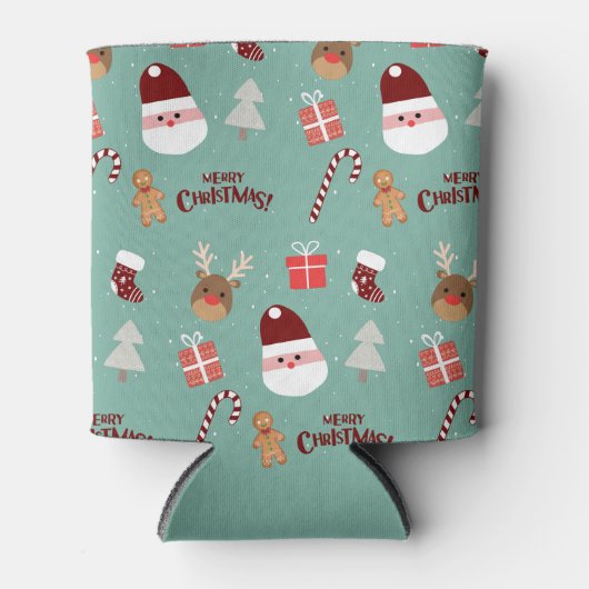 Candy Cane Gingerbrood Pattern Blikjeskoeler (Voorkant)