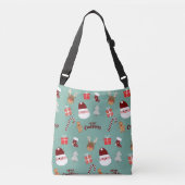 Candy Cane Gingerbrood Pattern Crossbody Tas (Voorkant)