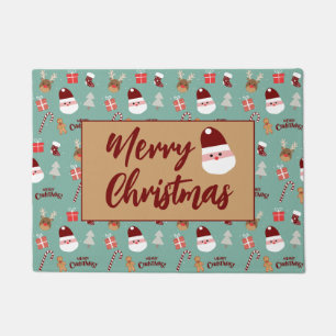 Candy Cane Gingerbrood Pattern Deurmat