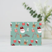 Candy Cane Gingerbrood Pattern Feestdagenkaart (Staand voorkant)