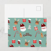 Candy Cane Gingerbrood Pattern Feestdagenkaart (Voorkant / Achterkant)