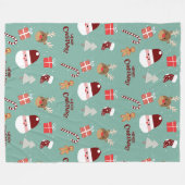 Candy Cane Gingerbrood Pattern Fleece Deken (Voorkant (Horizontaal))