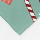 Candy Cane Gingerbrood Pattern Fleece Deken (Hoek)