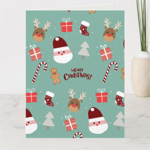 Candy Cane Gingerbrood Pattern Kaart