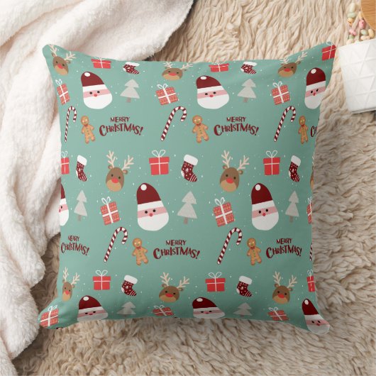 Candy Cane Gingerbrood Pattern Kussen (Deken)