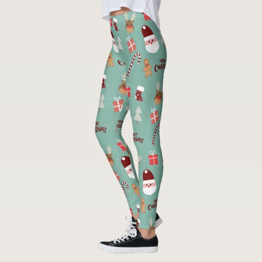Candy Cane Gingerbrood Pattern Leggings (Links)
