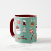 Candy Cane Gingerbrood Pattern Mok (Voorkant links)