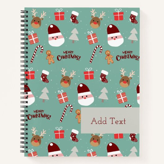 Candy Cane Gingerbrood Pattern Notitieboek (Voorkant)