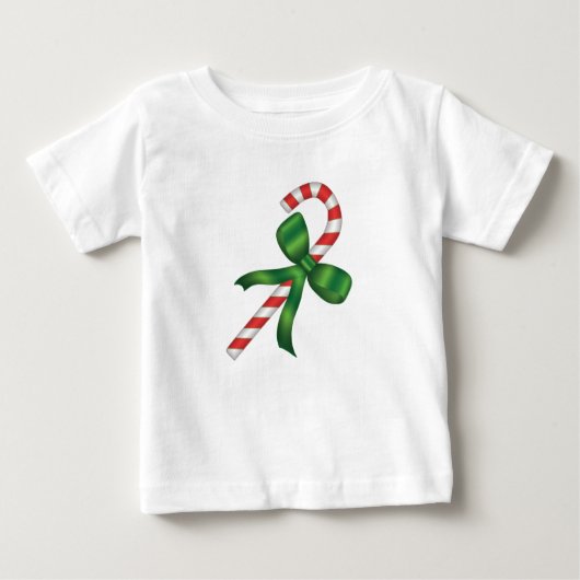 Candy Cane Green Bow Holiday Kerstmis T-Shirts (Voorkant)