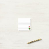 Candy Cane Green Ribbon Christmas Drawing Lined  Post-it® Notes (Op bureau)