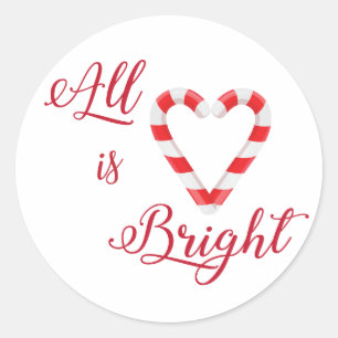 Candy Cane Heart Alles is helder Ronde Sticker