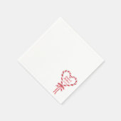 Candy Cane Heart & Bow | Aangepaste kerstbruiloft Servet (Hoek)