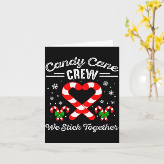 Candy Cane Heart Crew We Stick Together Matching P Kaart (Gele Bloem)