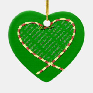 Candy Cane Heart je foto Keramisch Ornament