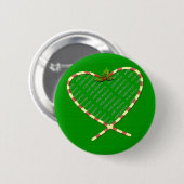 Candy Cane Heart je foto Ronde Button 5,7 Cm (Voorkant /achterkant)
