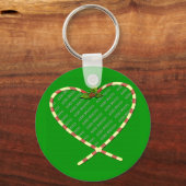 Candy Cane Heart je foto Sleutelhanger (Voorkant)