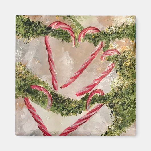Candy Cane Heart Magnet Magneet (Voorkant)