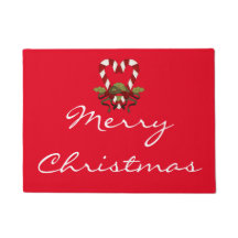 Candy Cane Heart Merry Kerstdoormat