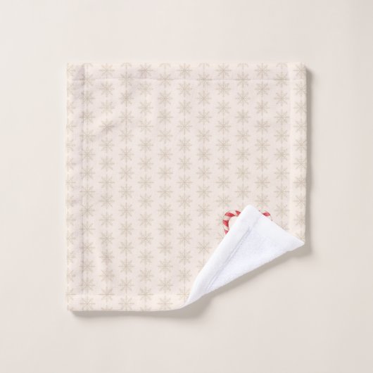 Candy Cane Heart Snowflake Pattern Holiday (Gant de toilette)