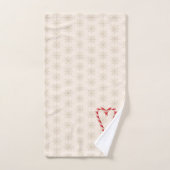 Candy Cane Heart Snowflake Pattern Holiday Bad Handdoek (Handdoek)