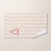 Candy Cane Heart Snowflake Pattern Holiday Bad Handdoek (Handdoek)
