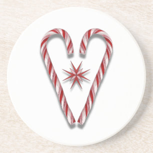 Candy Cane Heart Zandsteen Onderzetter