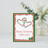 Candy Cane Hearts Briefkaart (Staand voorkant)