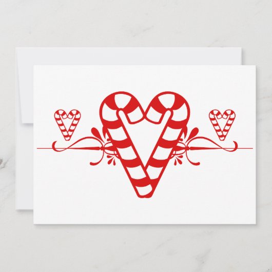 Candy Cane Hearts Invitation Kaart (Voorkant)