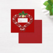 Candy Cane hearts with bell and holly on red (Bureau)