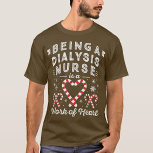 Candy Cane HeartWomen Nephrology Kerstdialyse T-shirt