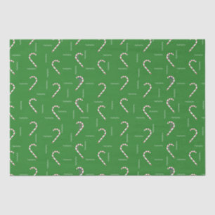Candy Cane HoHoHo Green Red Kerstfeestay Tissuepapier