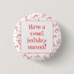 Candy Cane Holiday Button