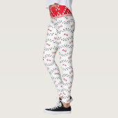 Candy Cane Holiday Dog Paw Kerstmis Leggings (Links)