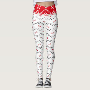Candy Cane Holiday Dog Paw Kerstmis Leggings