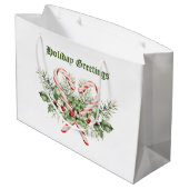  Candy Cane Holiday Groot Cadeauzakje (Achterkant Gekanteld)