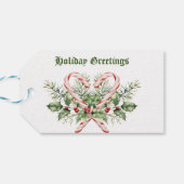 Candy Cane Holiday Grote Gift Bag Cadeaulabel (Achterkant Horizontaal)