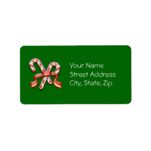 Candy Cane Holiday Labels