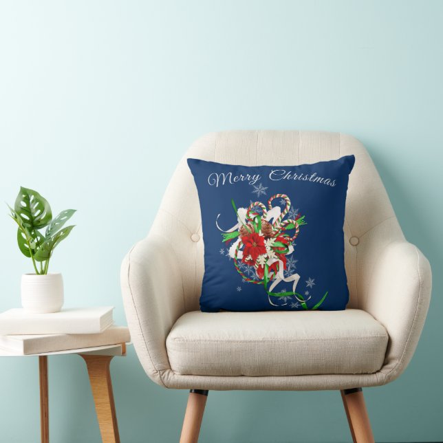 Candy Cane Holiday Personalized Kussen (Stoel)
