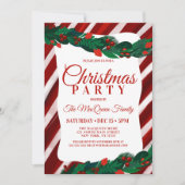 Candy Cane Holly Berry Ivy Leaves Kaart (Voorkant)